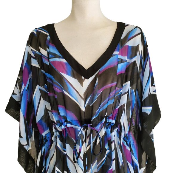 Calvin Klein Swim CoverUp Kimono Lightweight Transparent Tie Waist - Picture 2 of 15